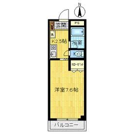 浮島ハイム(1K/2階)の間取り写真