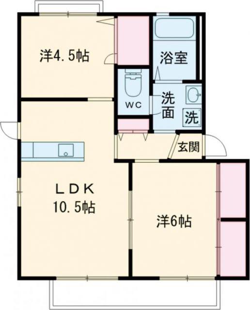 フローラKANKI(2LDK/2階)の間取り写真