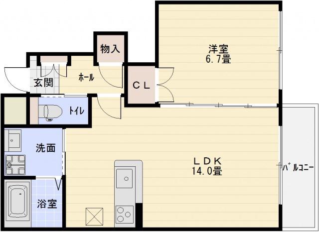FRANC FRANC(1LDK/1階)の間取り写真
