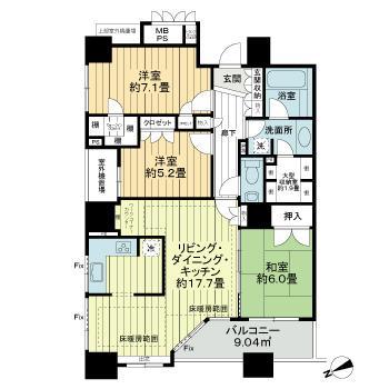 GAタワー(3LDK/12階)の間取り写真