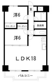 リップルガーデンII(2LDK/3階)の間取り写真