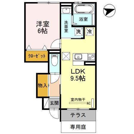 ラファミーユ(1LDK/1階)の間取り写真