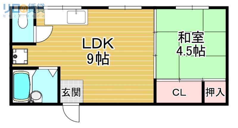 池美マンション(1LDK/2階)の間取り写真