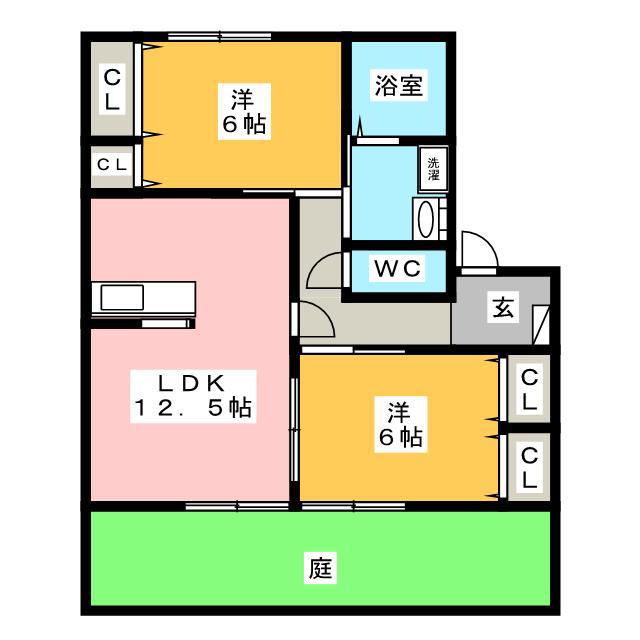 コンテシーナ(2LDK/1階)の間取り写真