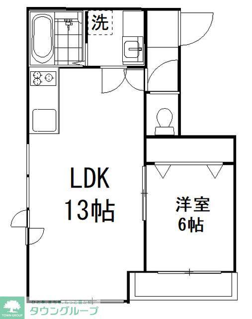 ピア秋川(1LDK/2階)の間取り写真