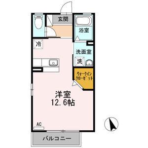 ラフィネ・フーカ(ワンルーム/2階)の間取り写真
