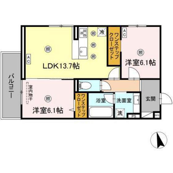 パールドブルム(2LDK/3階)の間取り写真