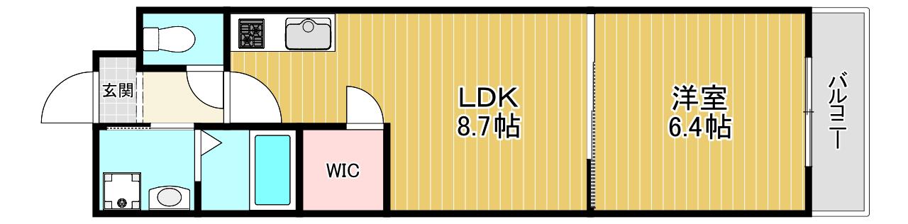 フジパレス城東永田(1LDK/1階)の間取り写真