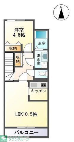 ＪＲ内房線 袖ケ浦駅 バス乗車時間：7分 最寄りバス停で下車 徒歩7分 2階建 築11年(1LDK/2階)の間取り写真