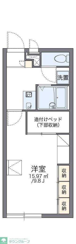 レオパレス一本杉(1K/2階)の間取り写真