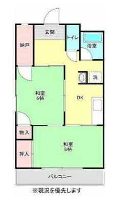高橋ハイツ(2DK/2階)の間取り写真