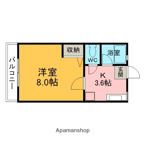 シティハイムホソカワ(1K/1階)の間取り写真