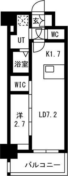 メイクスアート名駅南IV(1LDK/9階)の間取り写真