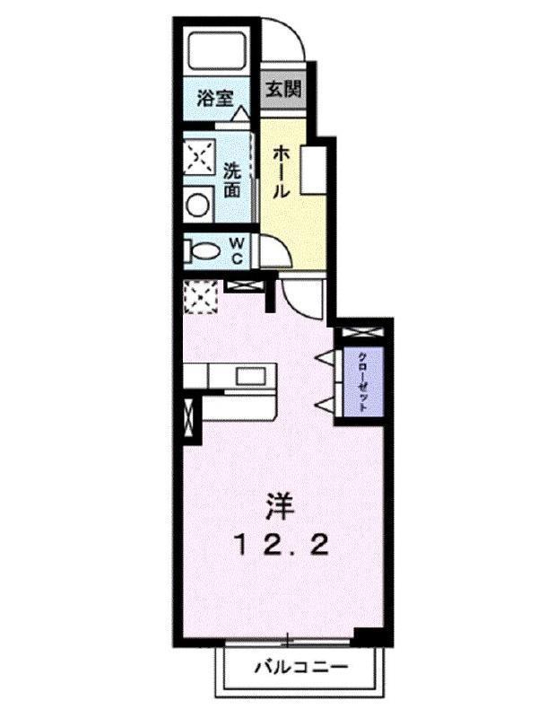 シトラスイン(ワンルーム/1階)の間取り写真