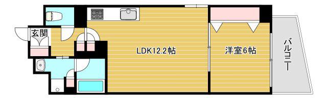 プレサンスロジェ堺筋本町(1LDK/14階)の間取り写真