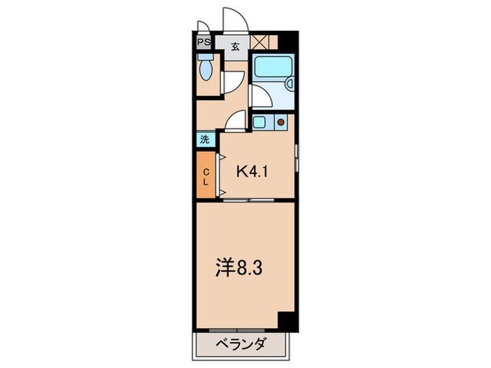 AUBE918(1K/3階)の間取り写真
