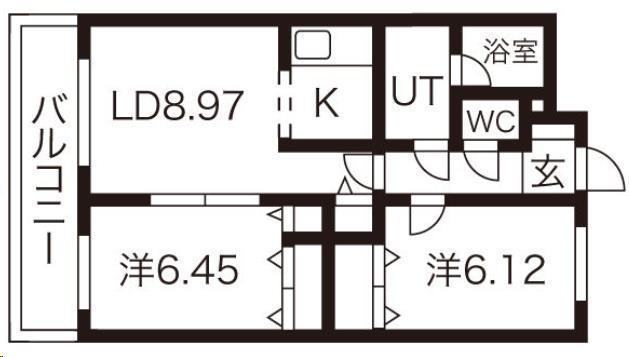 ルージュポミエ(2LDK/4階)の間取り写真