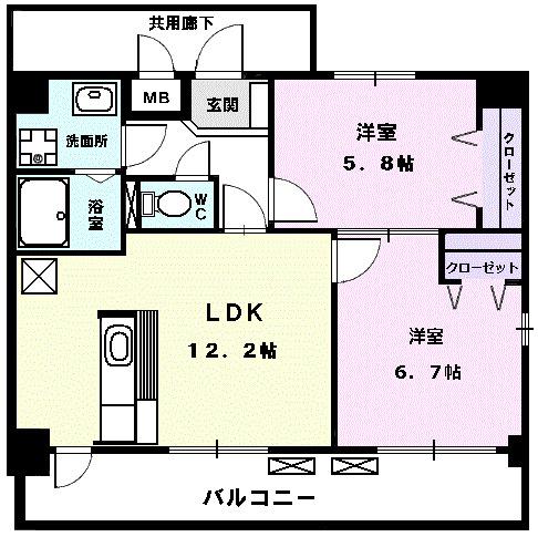 エターナル・スクエア(2LDK/3階)の間取り写真