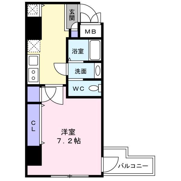 エヌエムキャトフヴァンサンク(1K/3階)の間取り写真
