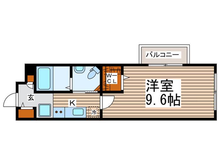 東急多摩川線 鵜の木駅 徒歩1分 5階建 築7年(1K/3階)の間取り写真