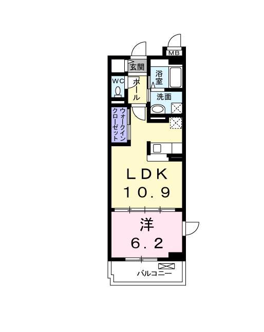 アルカディアI(1LDK/2階)の間取り写真