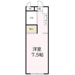 メゾンド本厚木(1K/4階)の間取り写真