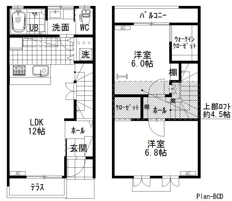 さくらフォレスト駅家(2LDK/1階)の間取り写真