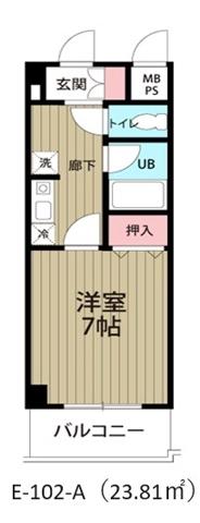 河幸第八ビル(1K/3階)の間取り写真
