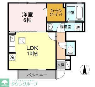 アストルム(1LDK/1階)の間取り写真