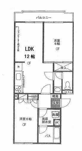 サンバレーフラッツ(2LDK/1階)の間取り写真