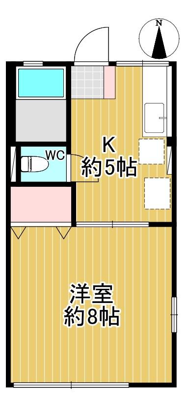 ファミールHASEKURA(1K/1階)の間取り写真