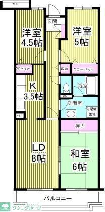 レインボーヒルズ21(3LDK/2階)の間取り写真