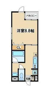 サンパラッツオ六番館(1K/4階)の間取り写真