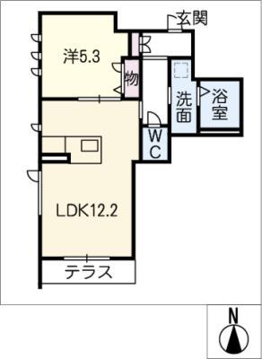 クリスタルコート桜山(1LDK/1階)の間取り写真