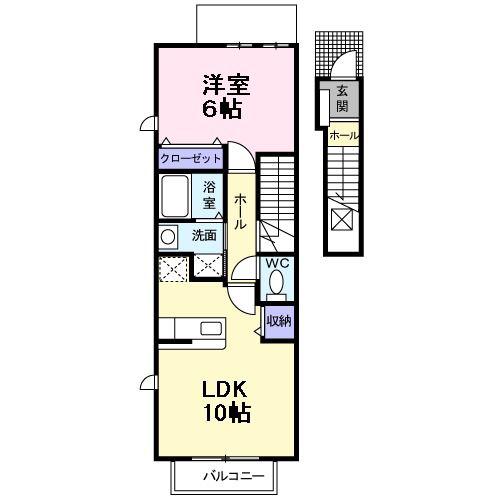 ヴィオラ(1LDK/2階)の間取り写真