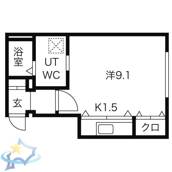 PRESTIGE SAPPORO(1K/5階)の間取り写真