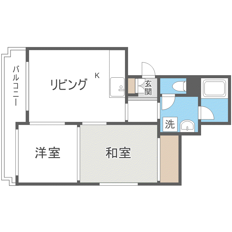 シティコープ平岸(2DK/4階)の間取り写真