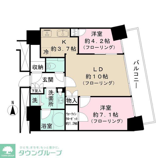 M.M.TOWERS FORESIS R棟(2LDK/6階)の間取り写真