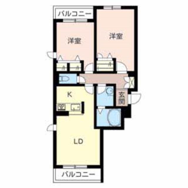 シャーメゾンエフィス(2LDK/2階)の間取り写真