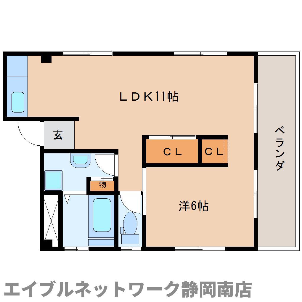 村上ハイツ(1LDK/3階)の間取り写真