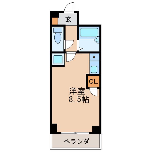 イイダマチハウス(ワンルーム/3階)の間取り写真
