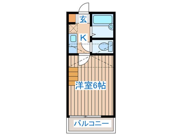 ファーブル(1K/2階)の間取り写真