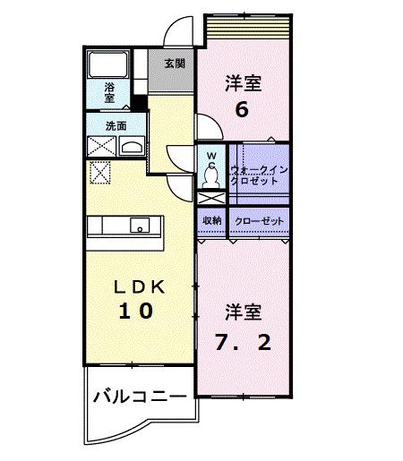グランアベニール(2LDK/3階)の間取り写真
