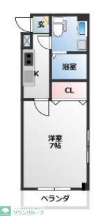 シャルムMK(1K/4階)の間取り写真