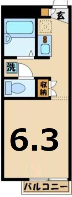 レオパレスGIOIA(1K/1階)の間取り写真