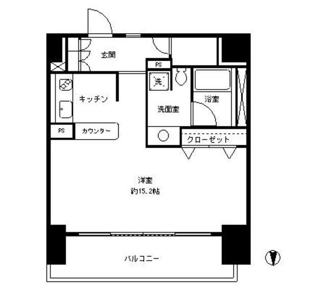 パークキューブ東品川(ワンルーム/3階)の間取り写真