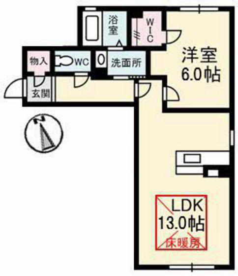 ニュアージュ(1LDK/1階)の間取り写真