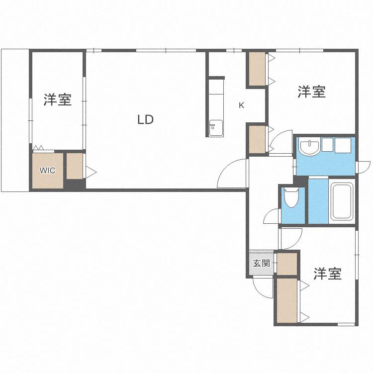 アルファスクエア宮の森2条(3LDK/4階)の間取り写真