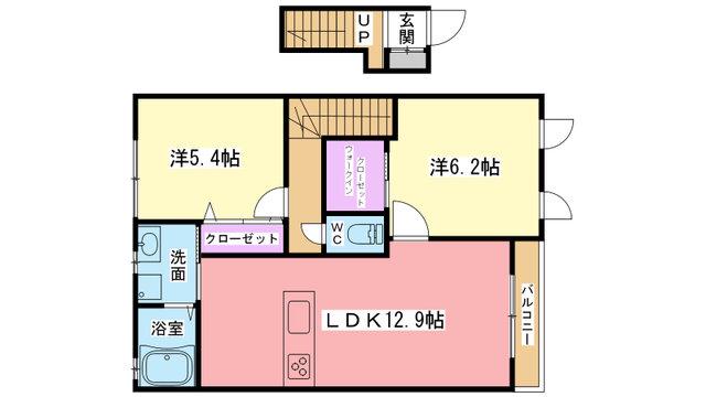 モン・ヴィラージュ(2LDK/2階)の間取り写真