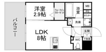 グランフォーレ小倉シティタワー602(1LDK/6階)の間取り写真